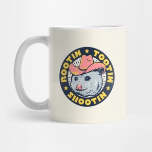 Rootin Tootin Shootin - Cowboy Advice | Poss Possum Opossum | Dark Frame Mug